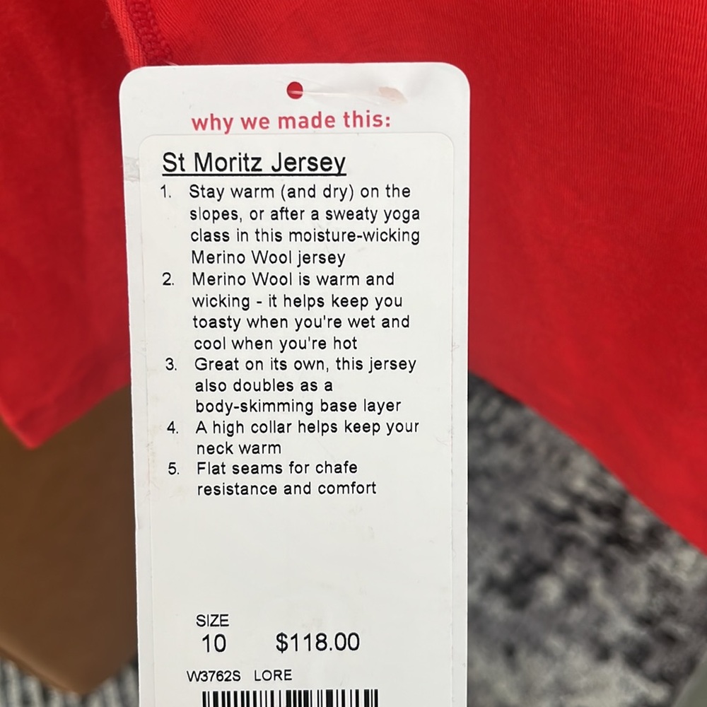 NWT Lululemon St Moritz Merino Wool Jersey / Turtleneck / Base Layer - Picture 6 of 8